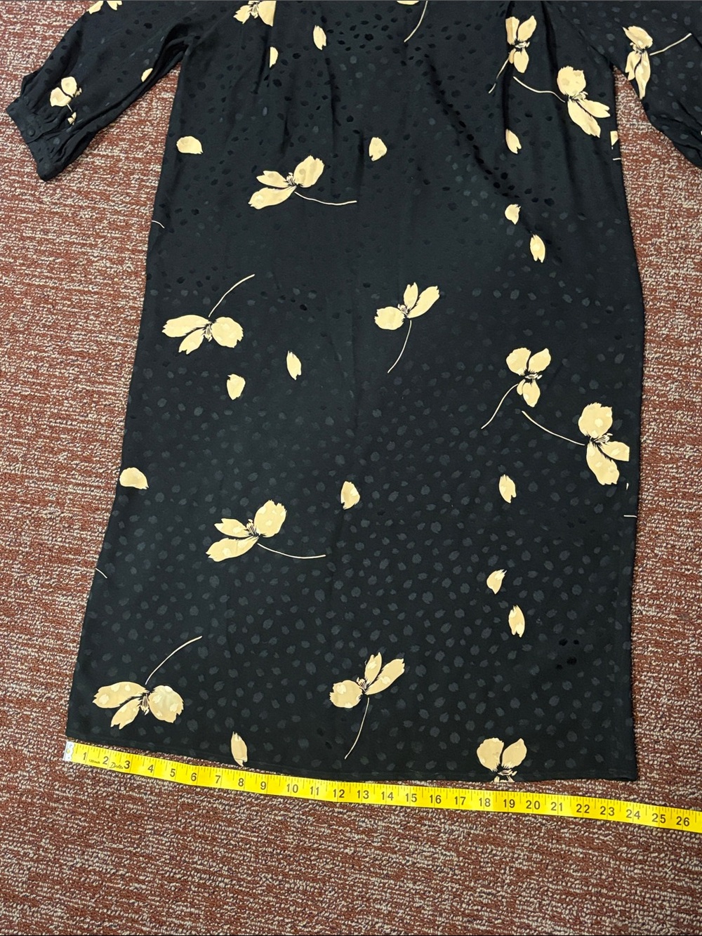 Vintage Flora Kung silk dress monochrome polka dot loose fit floral print dress - Picture 15 of 15